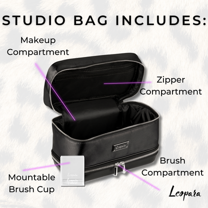 STUDIO Makeup Bag + Brush Cup