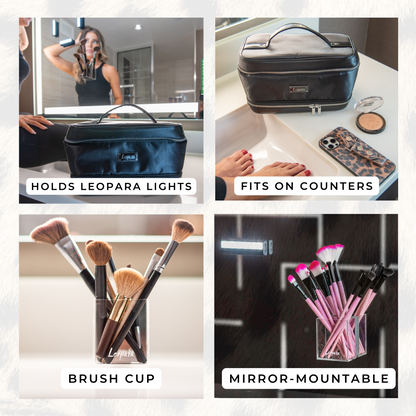 amazon makeup travel bag STUDIO Makeup Bag + Brush Cup