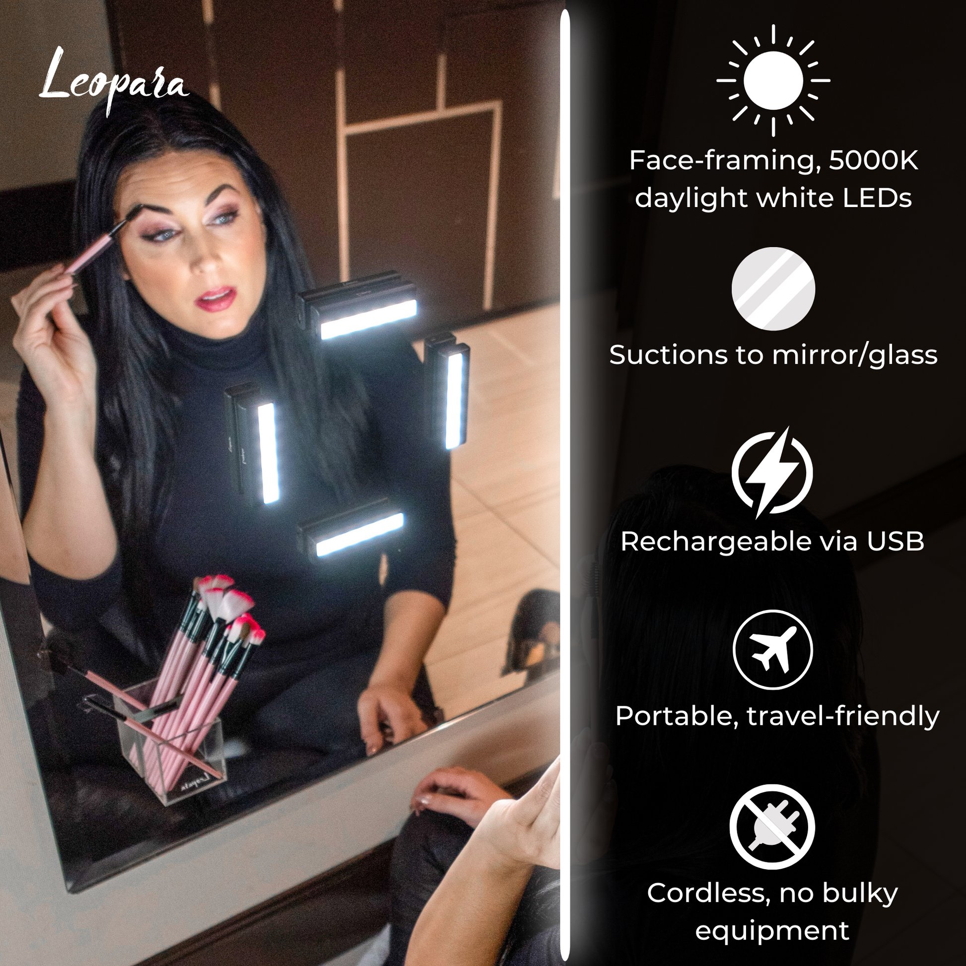 STUDIO Portable Makeup Lights + Makeup Bag