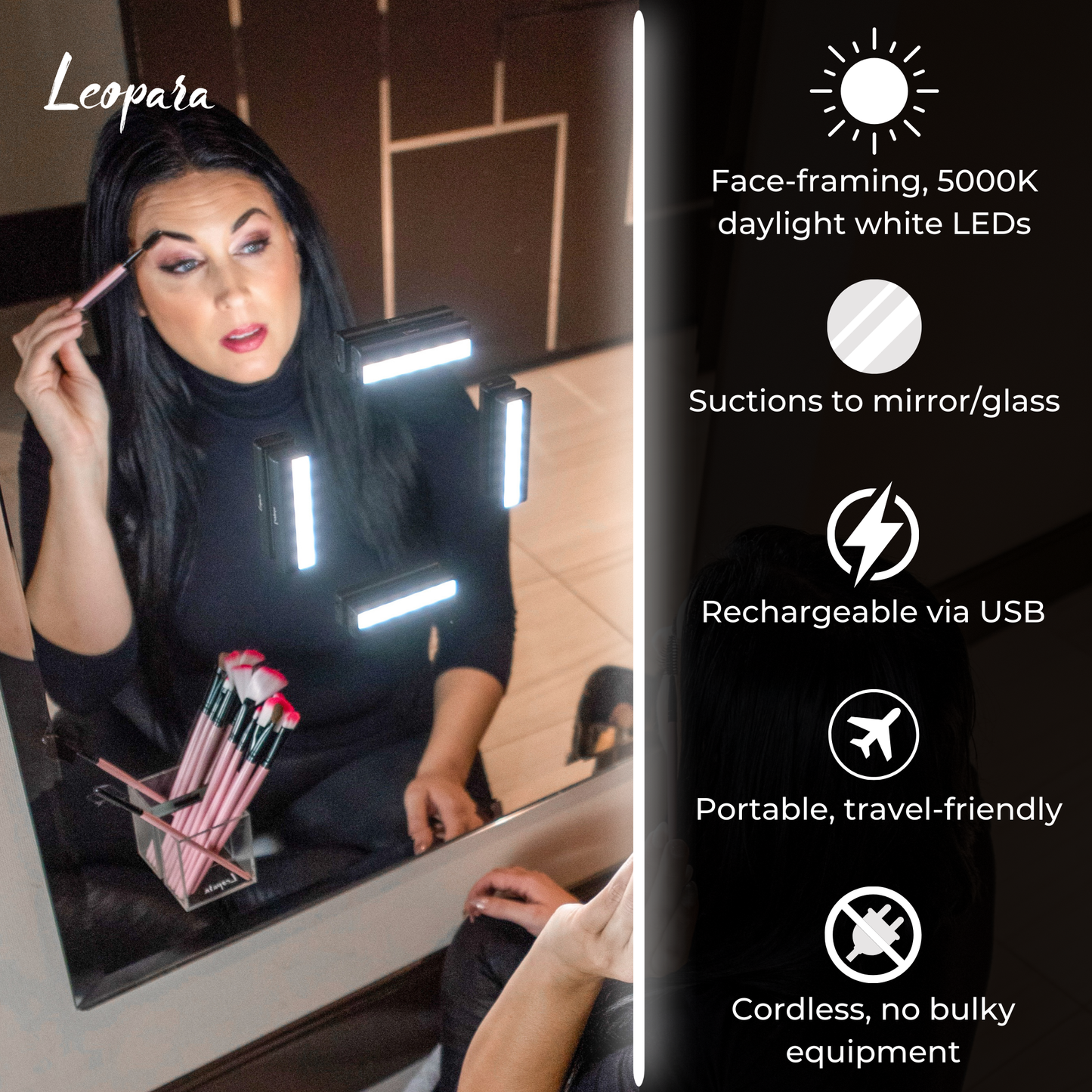 STUDIO Portable Makeup Lights + Makeup Bag