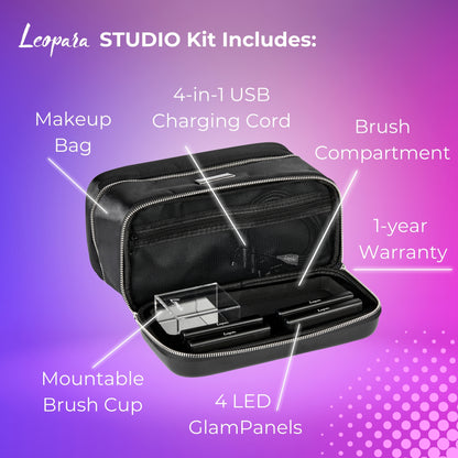 STUDIO Portable Makeup Lights + Travel Makeup Bag